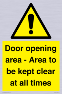 WA12448: Door opening area - Area to be kept clear at all times