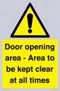 WA12448: Door opening area - Area to be kept clear at all times