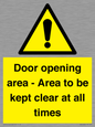 WA12448: Door opening area - Area to be kept clear at all times