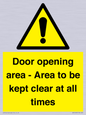 WA12448: Door opening area - Area to be kept clear at all times