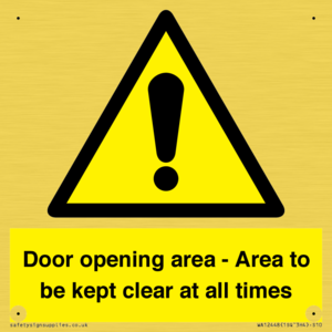 WA12448: Door opening area - Area to be kept clear at all times