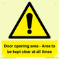 WA12448: Door opening area - Area to be kept clear at all times