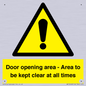 WA12448: Door opening area - Area to be kept clear at all times