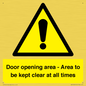 WA12448: Door opening area - Area to be kept clear at all times