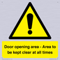 WA12448: Door opening area - Area to be kept clear at all times