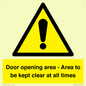 WA12448: Door opening area - Area to be kept clear at all times
