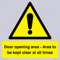 WA12448: Door opening area - Area to be kept clear at all times
