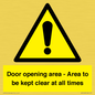 WA12448: Door opening area - Area to be kept clear at all times