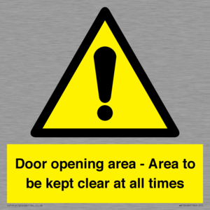WA12448: Door opening area - Area to be kept clear at all times