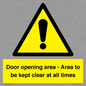 WA12448: Door opening area - Area to be kept clear at all times