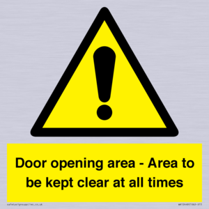 WA12448: Door opening area - Area to be kept clear at all times