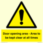 WA12448: Door opening area - Area to be kept clear at all times