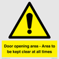 WA12448: Door opening area - Area to be kept clear at all times