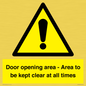 WA12448: Door opening area - Area to be kept clear at all times