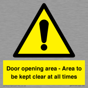 WA12448: Door opening area - Area to be kept clear at all times