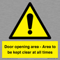 WA12448: Door opening area - Area to be kept clear at all times