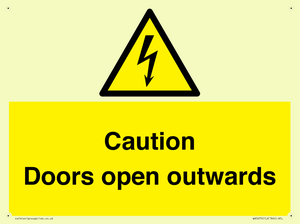 WA5670: Caution Doors open outwards
