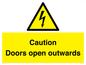 WA5670: Caution Doors open outwards