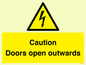 WA5670: Caution Doors open outwards