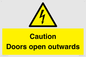 WA5670: Caution Doors open outwards