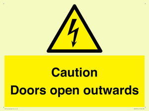 WA5670: Caution Doors open outwards