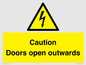 WA5670: Caution Doors open outwards