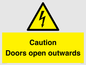 WA5670: Caution Doors open outwards