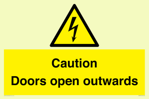 WA5670: Caution Doors open outwards