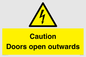 WA5670: Caution Doors open outwards