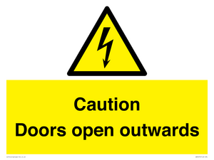 WA5670: Caution Doors open outwards