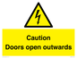 WA5670: Caution Doors open outwards