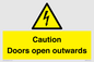 WA5670: Caution Doors open outwards