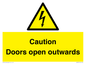 WA5670: Caution Doors open outwards