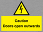 WA5670: Caution Doors open outwards