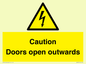 WA5670: Caution Doors open outwards
