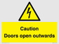 WA5670: Caution Doors open outwards