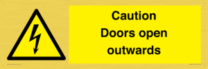 WA5670: Caution Doors open outwards