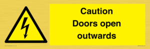 WA5670: Caution Doors open outwards