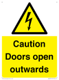 WA5670: Caution Doors open outwards