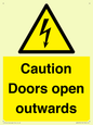 WA5670: Caution Doors open outwards