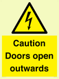 WA5670: Caution Doors open outwards