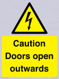 WA5670: Caution Doors open outwards