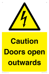 WA5670: Caution Doors open outwards