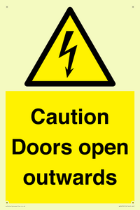 WA5670: Caution Doors open outwards