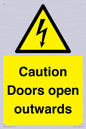 WA5670: Caution Doors open outwards