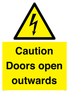 WA5670: Caution Doors open outwards