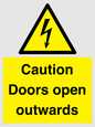 WA5670: Caution Doors open outwards