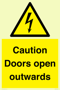 WA5670: Caution Doors open outwards