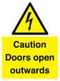 WA5670: Caution Doors open outwards