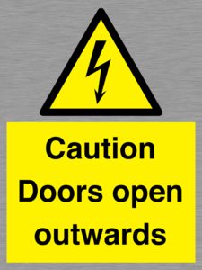 WA5670: Caution Doors open outwards